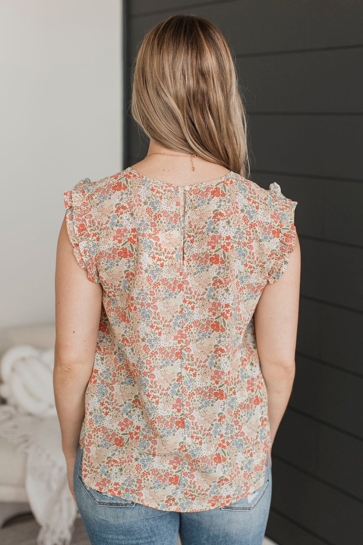 Affirmations Of Love Floral Top- Cream - Image 7