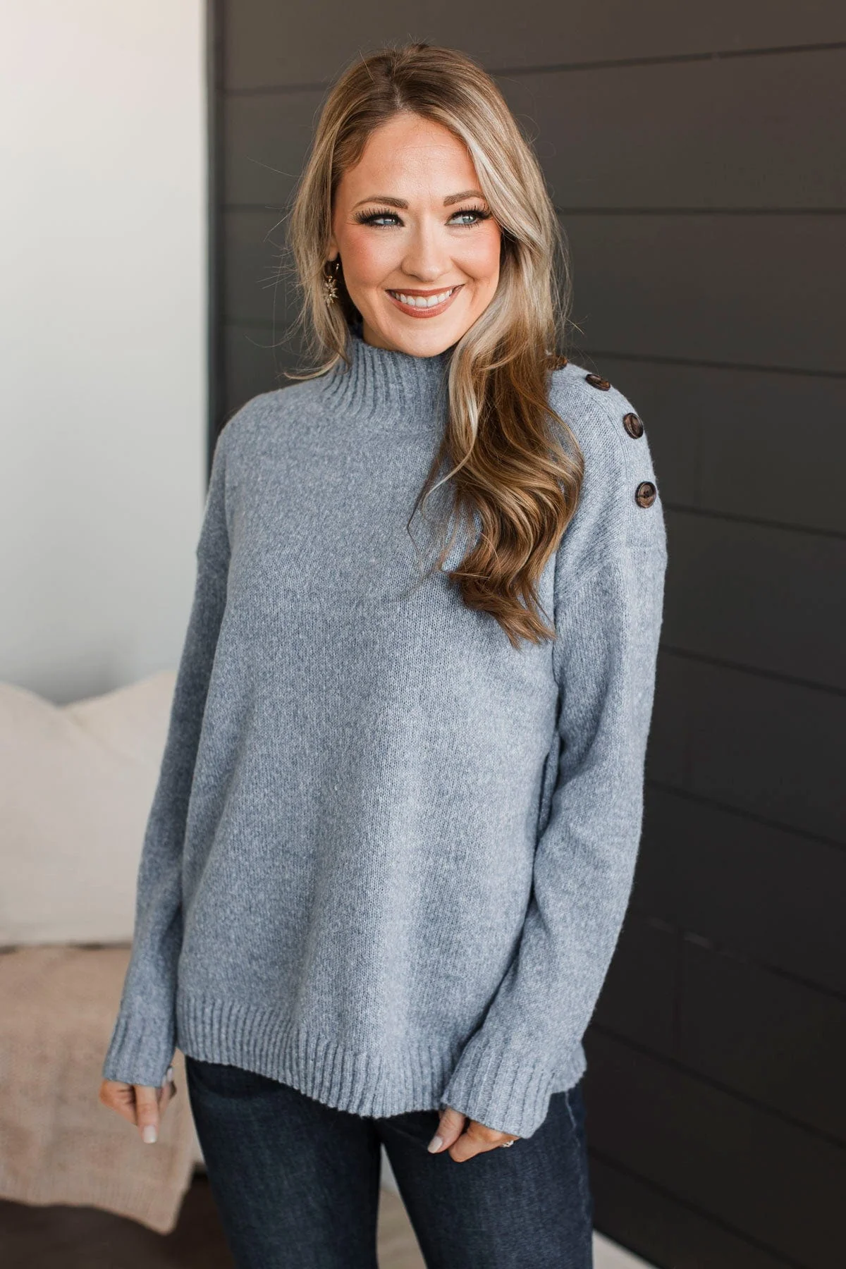 After My Own Heart Knit Sweater- Light Blue - Image 5