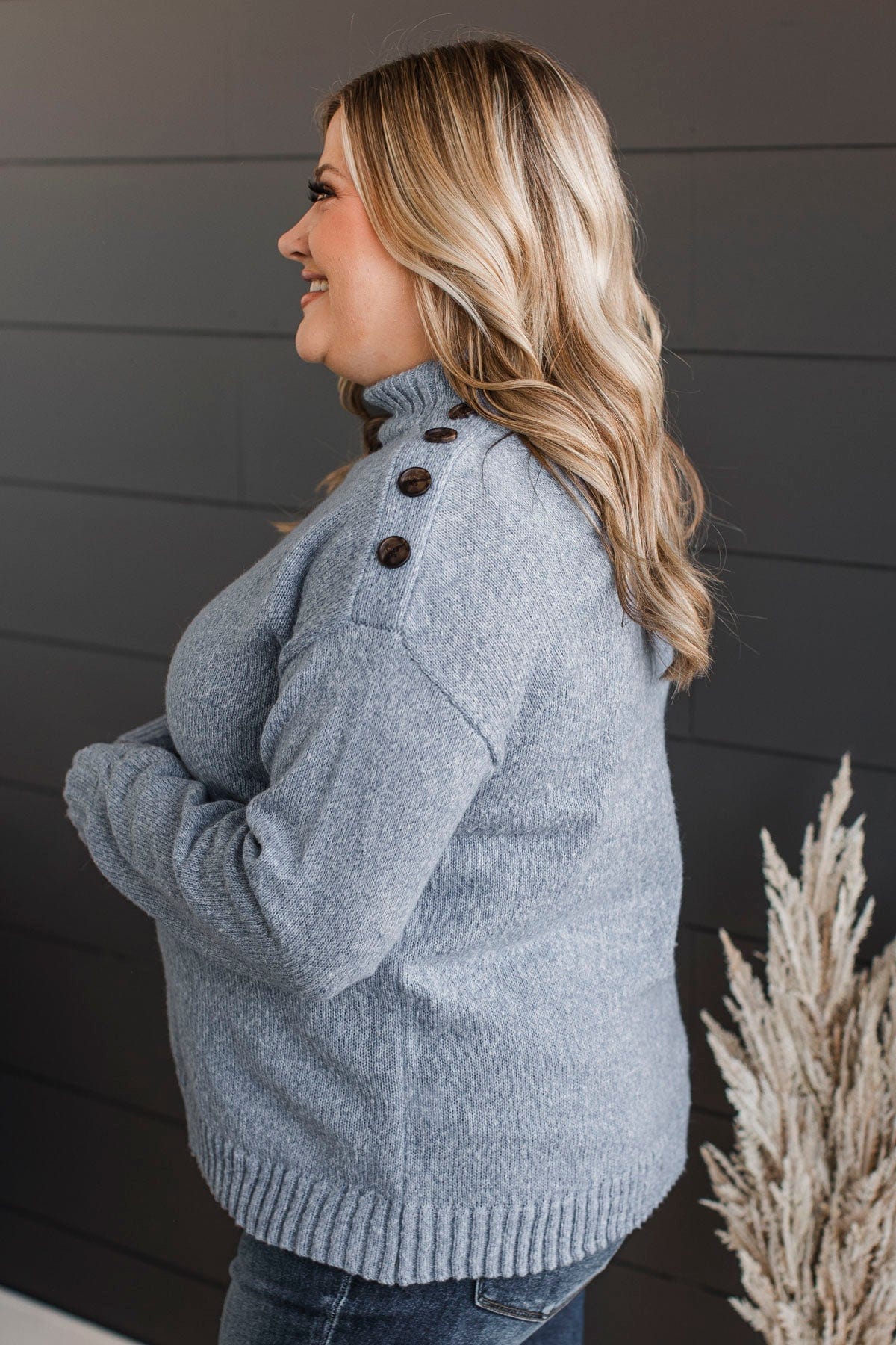 After My Own Heart Knit Sweater- Light Blue - Image 6