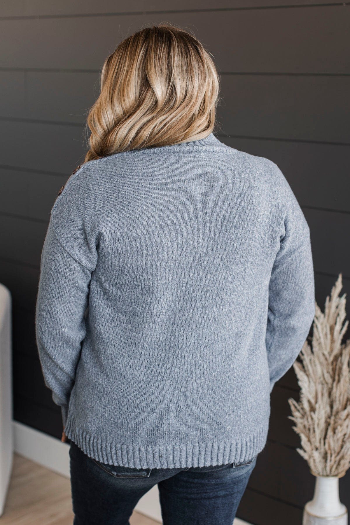 After My Own Heart Knit Sweater- Light Blue - Image 8