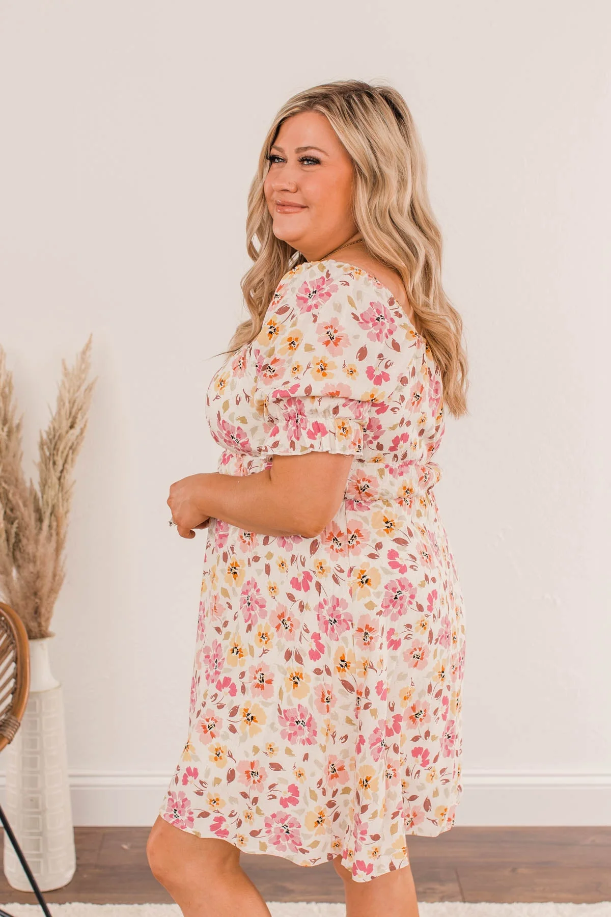 Afternoon Daydream Off-The-Shoulder Dress- Pink - Image 10