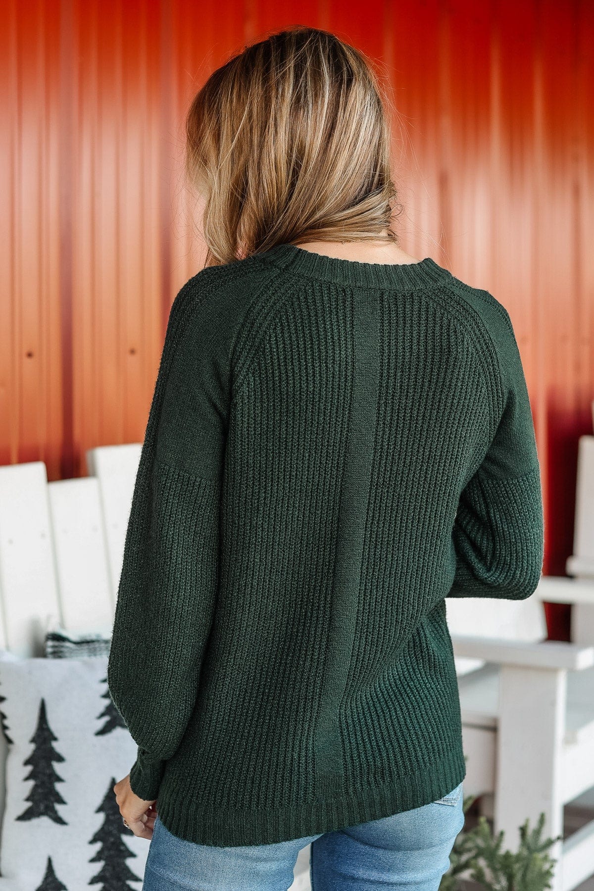 Against All Odds Knit Sweater- Forest Green - Image 7