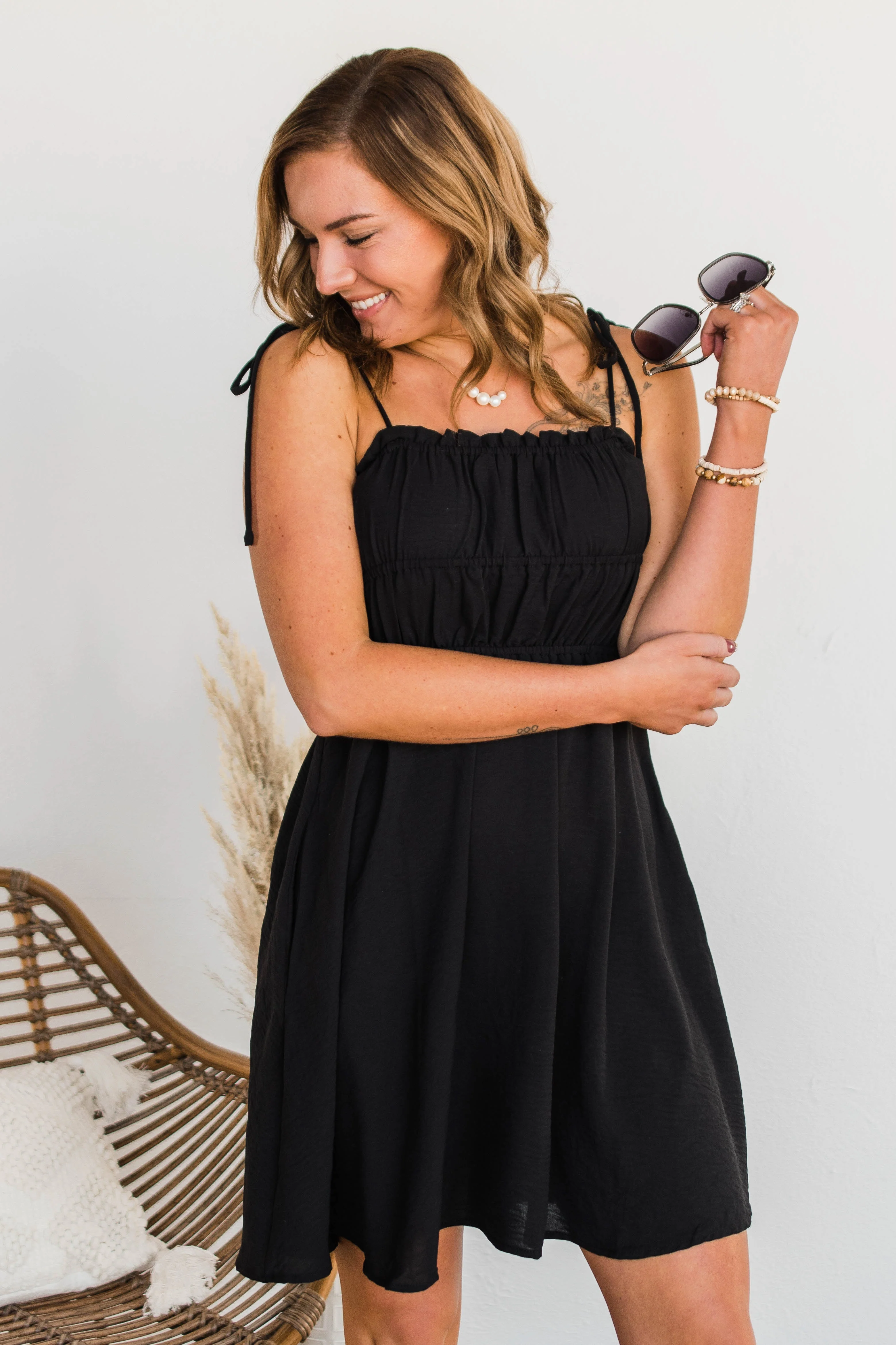 Ain't She Darling Mini Dress- Black - Image 3