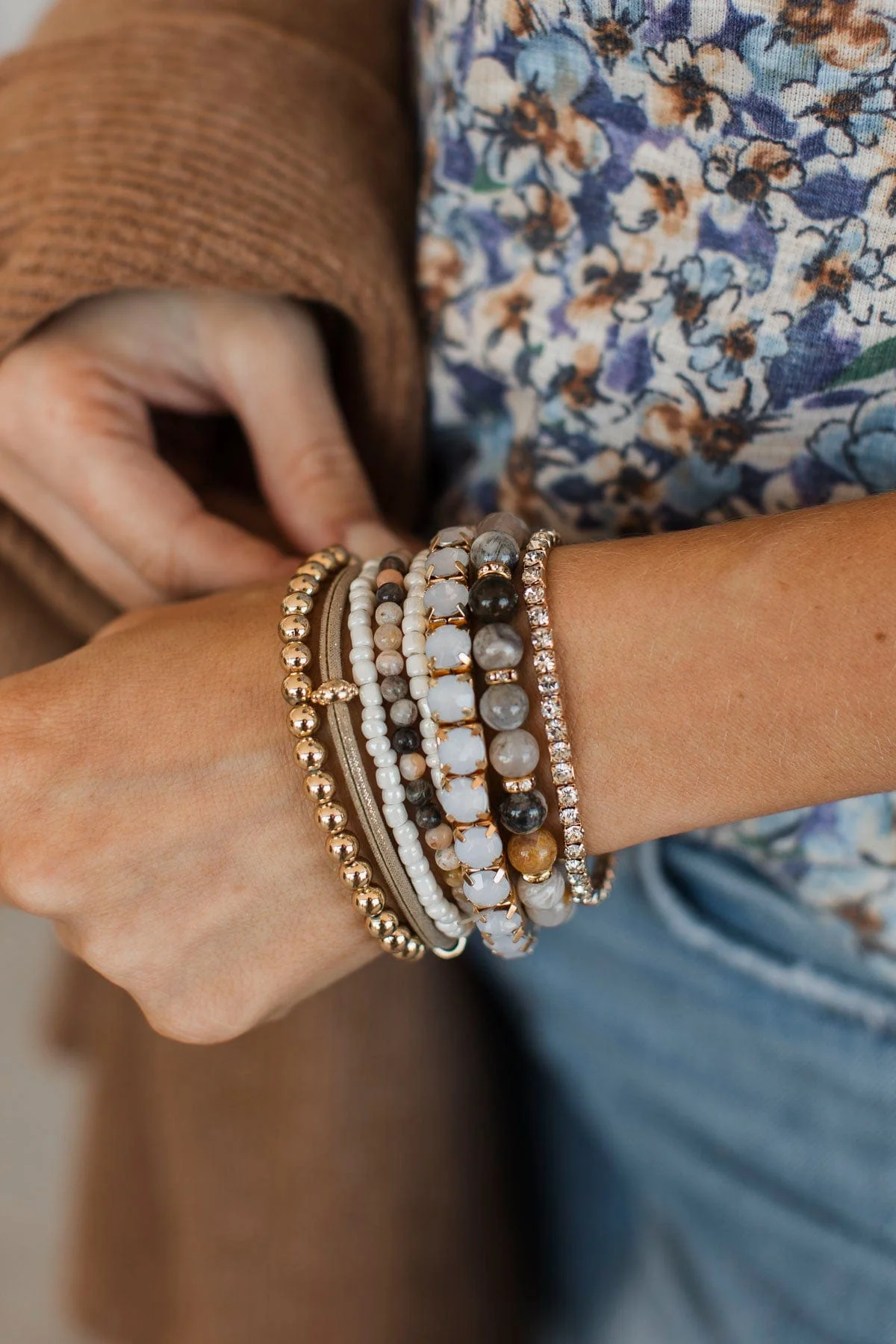 All About Style Beaded Bracelet Set- Natural - Image 2