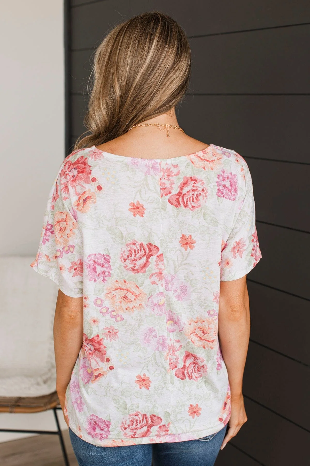 All Day Every Day Floral Top- Ivory - Image 8