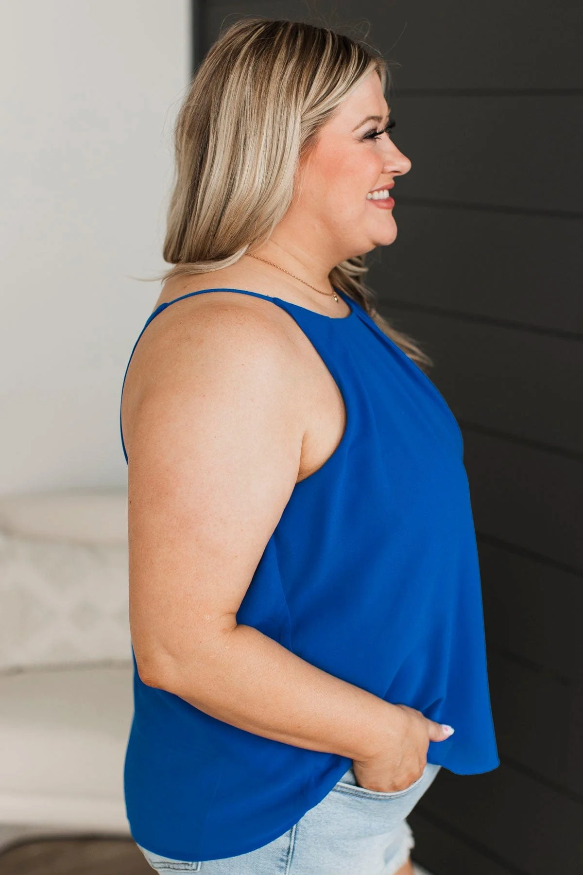 All Done For You Tank Top- Royal Blue - Image 5