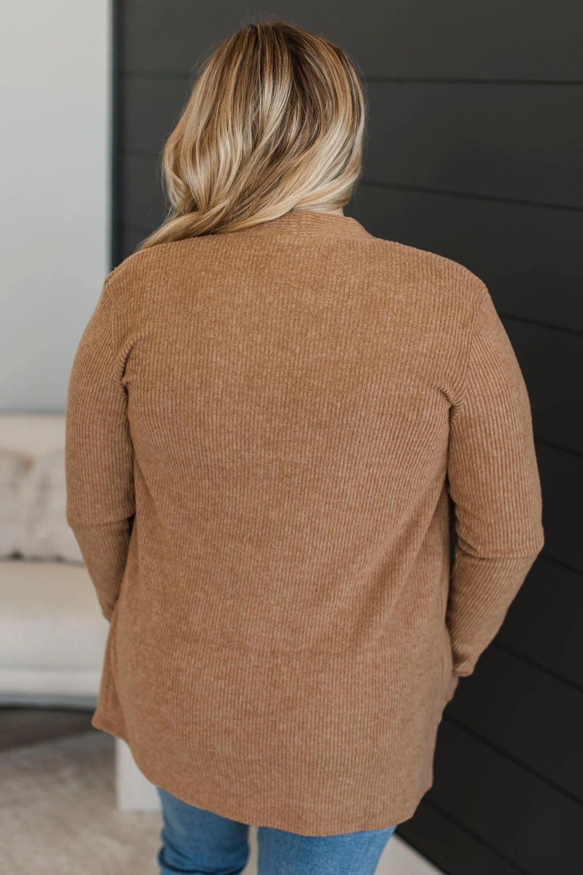 All Dressed Up Ribbed Cardigan- Camel - Image 7