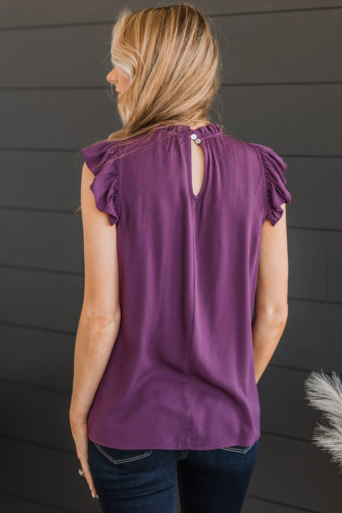 All For Love Ruffle Blouse- Eggplant - Image 7