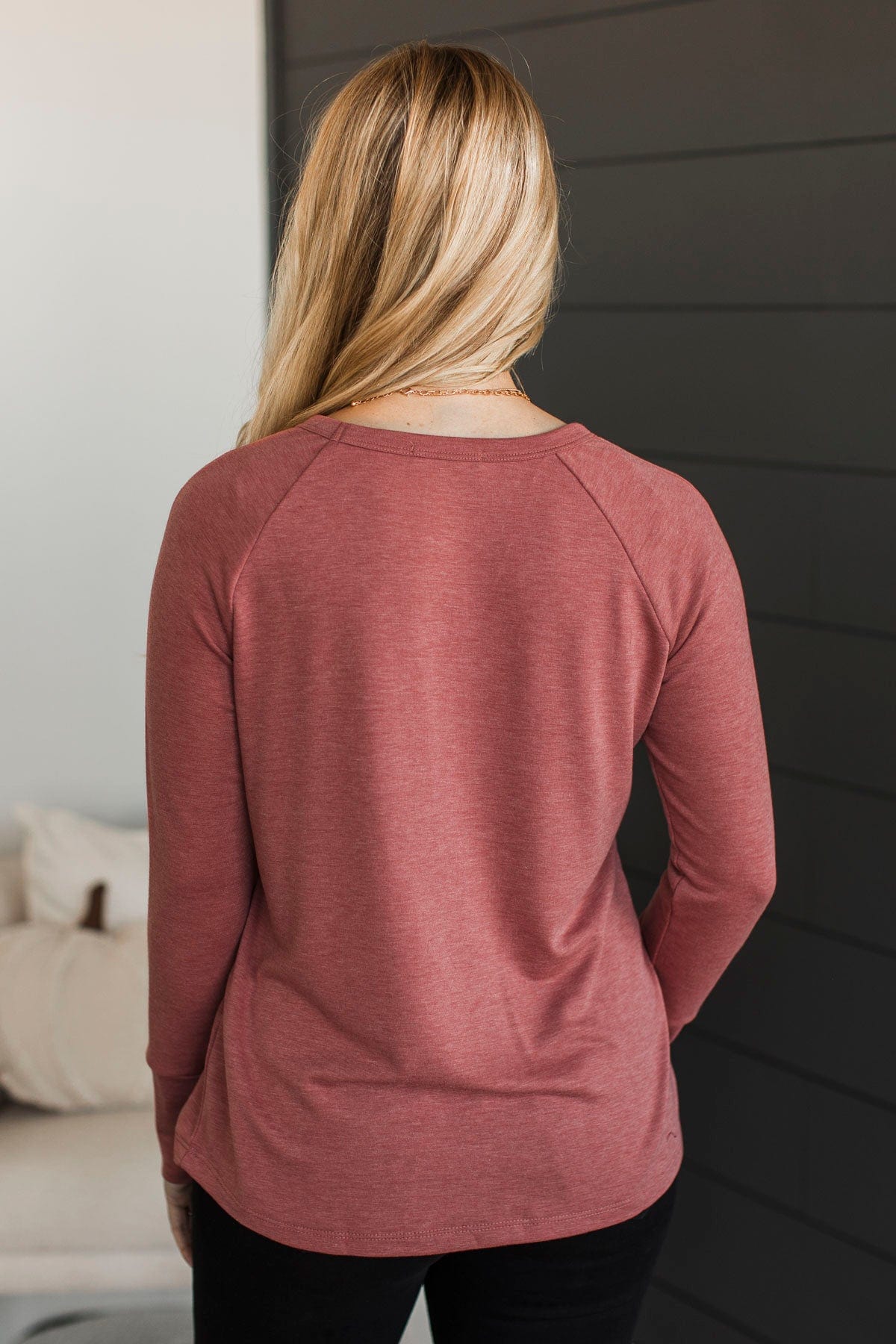 All For The Memories Long Sleeve Top- Rust - Image 7