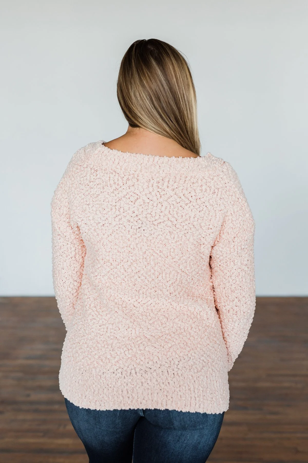 All I Can Do Popcorn Knit Sweater- Light Peach - Image 12