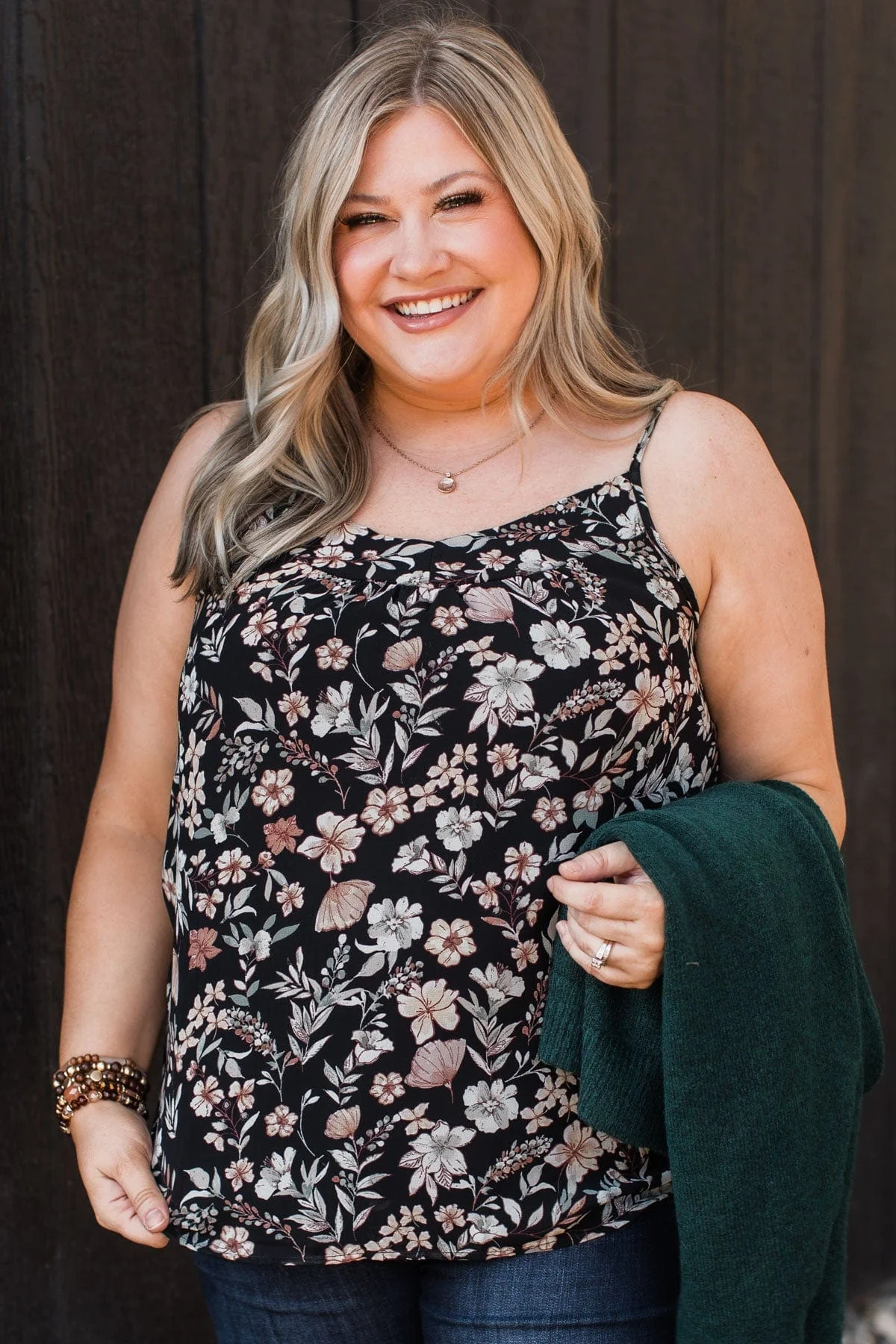 All I Could Want Floral Tank Top- Black - Image 3