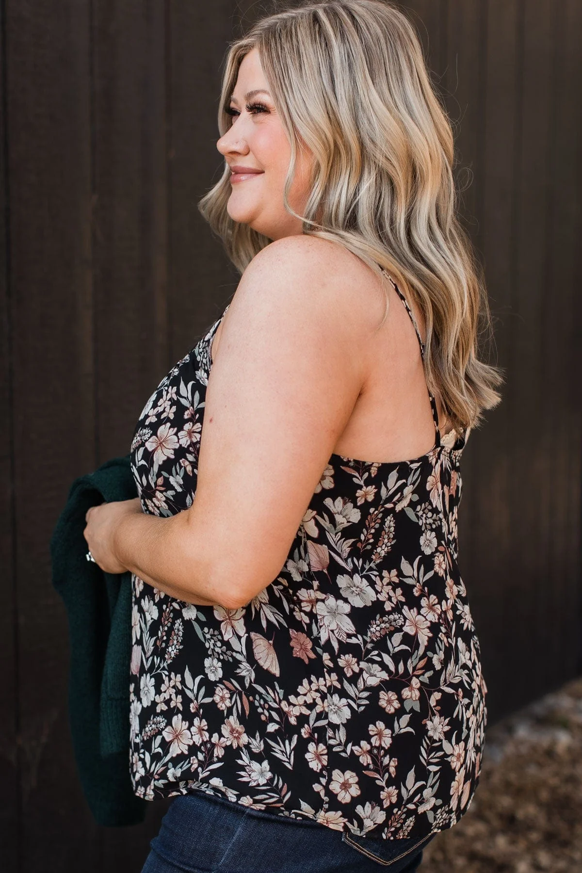 All I Could Want Floral Tank Top- Black - Image 6