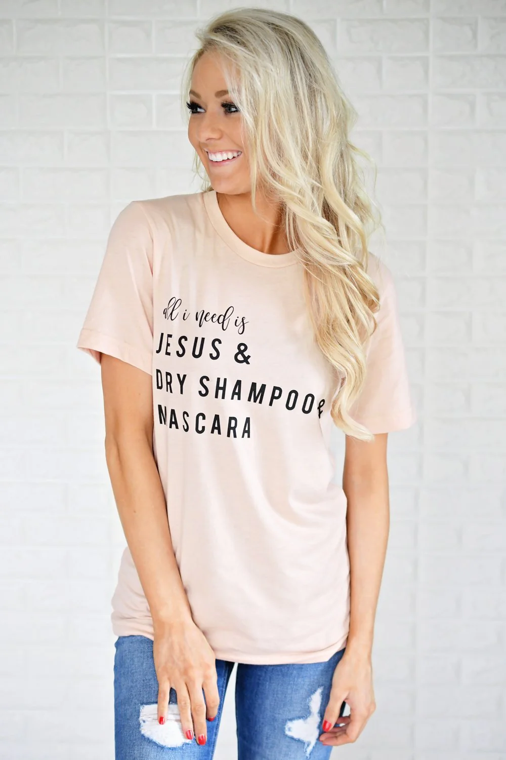 All I Need is Jesus & Dry Shampoo & Mascara Tee - Image 4