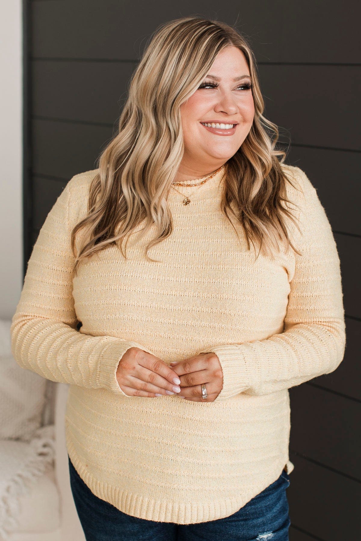 All I Think About Knit Sweater- Yellow - Image 4
