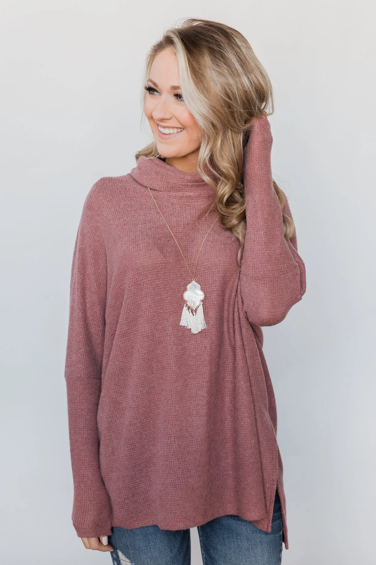 All I Want is You Thermal Turtleneck Sweater - Brick - Image 9