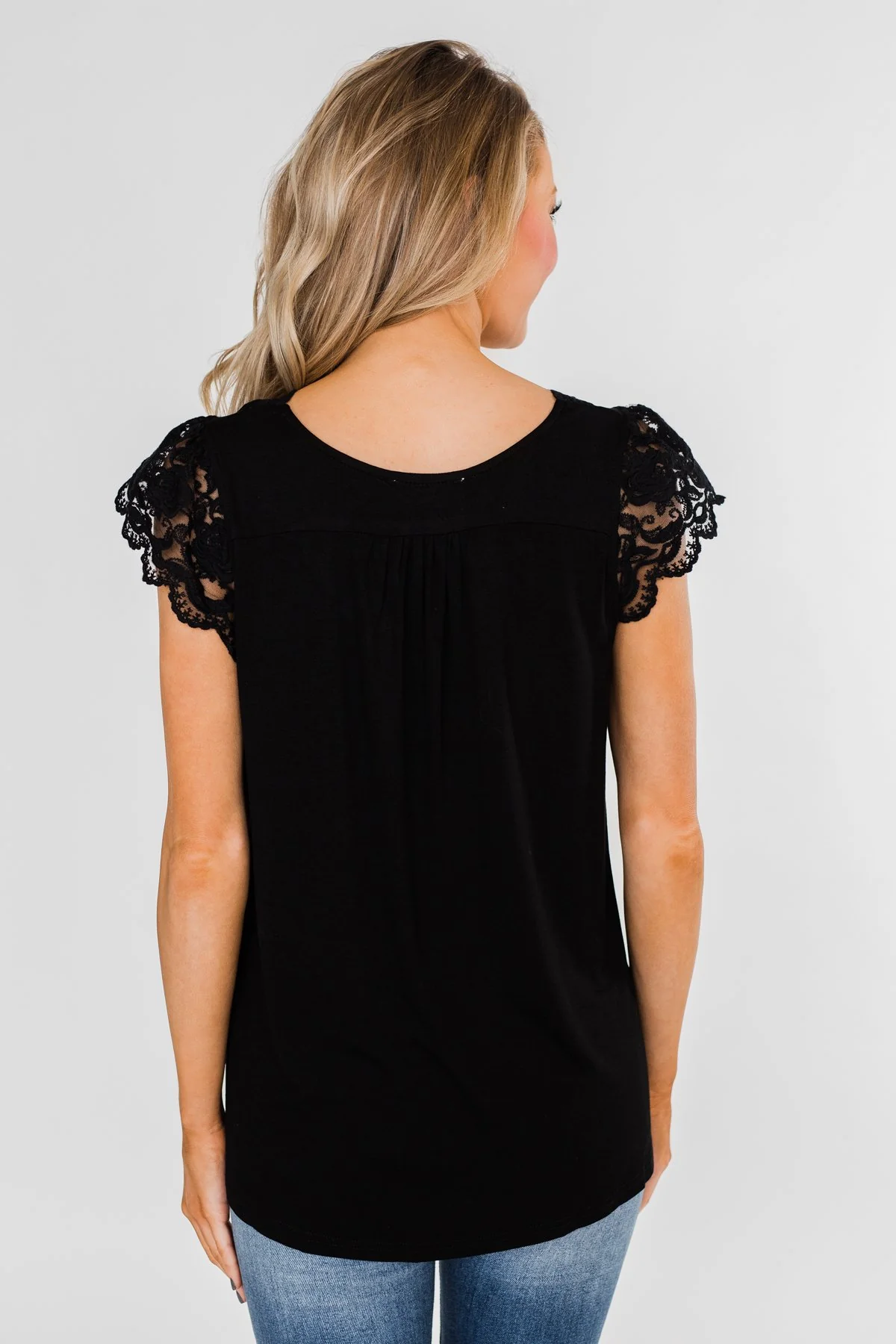 All I've Ever Needed Lace Top- Black - Image 16