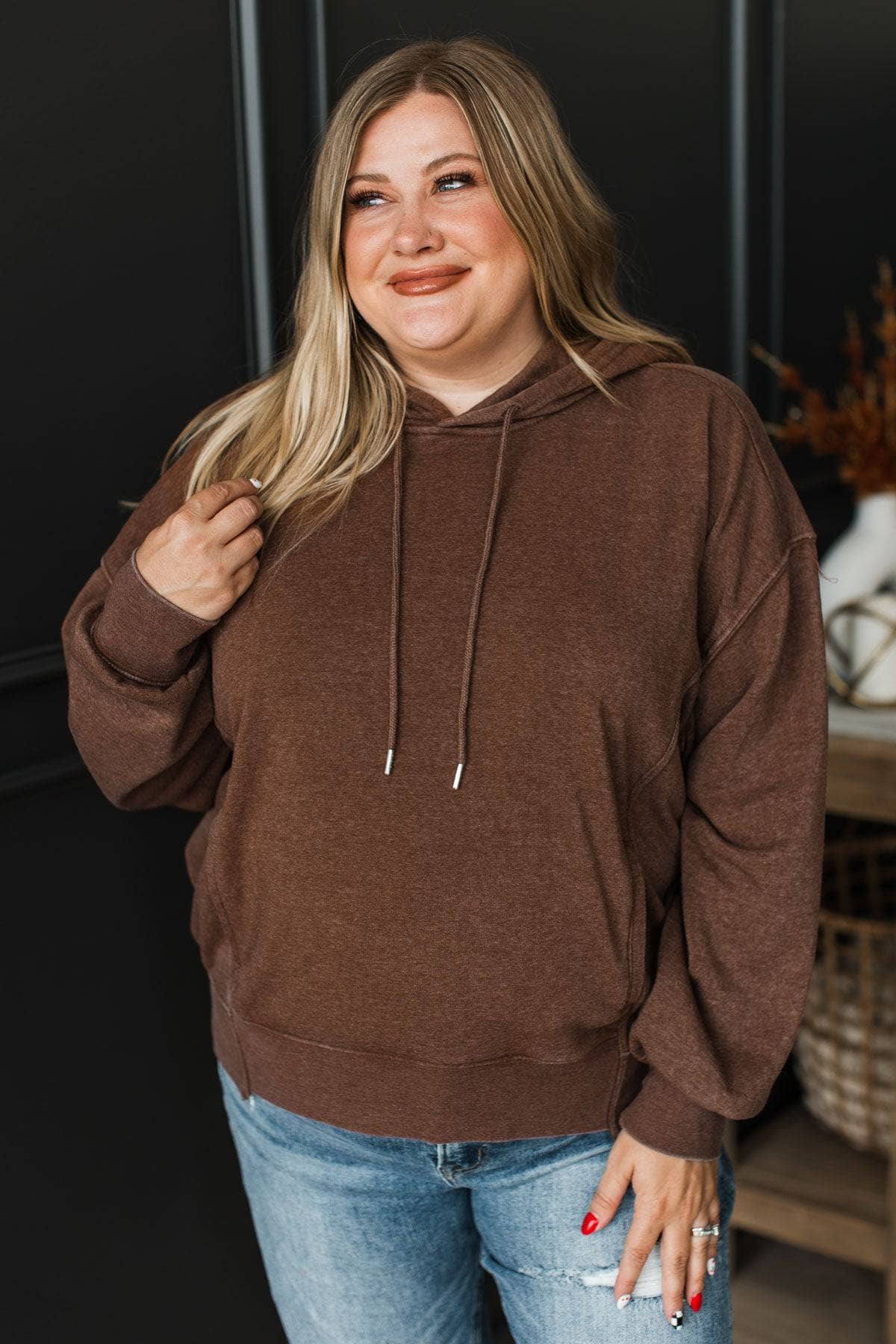 All Kinds Of Happy Pullover Hoodie- Chocolate
