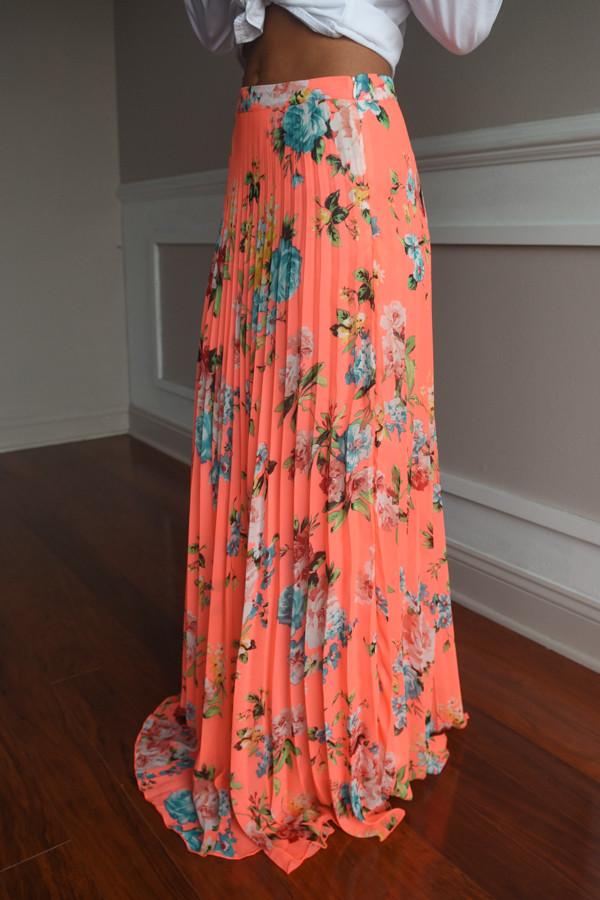All Mine Coral Maxi Skirt - Image 4