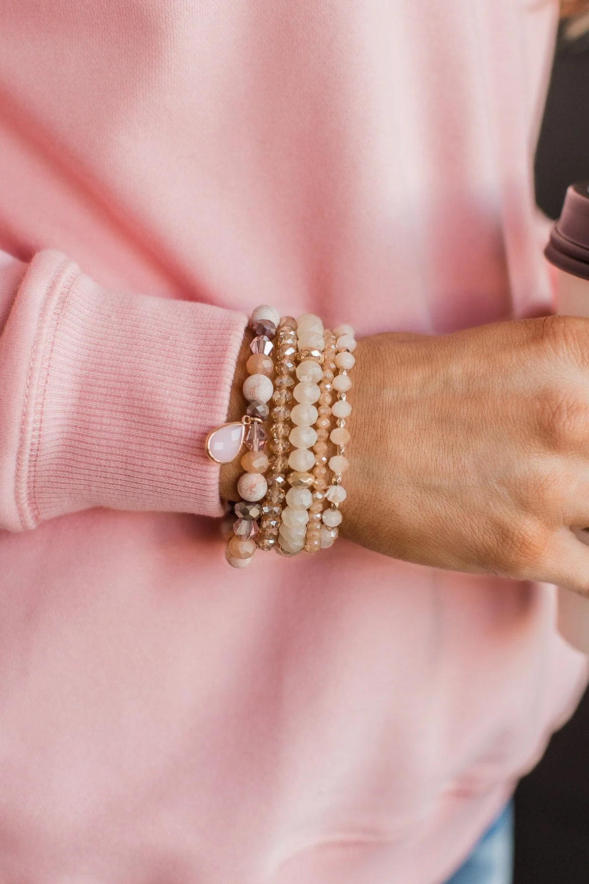 All Put Together Stackable Bracelet Set- Pink - Image 2