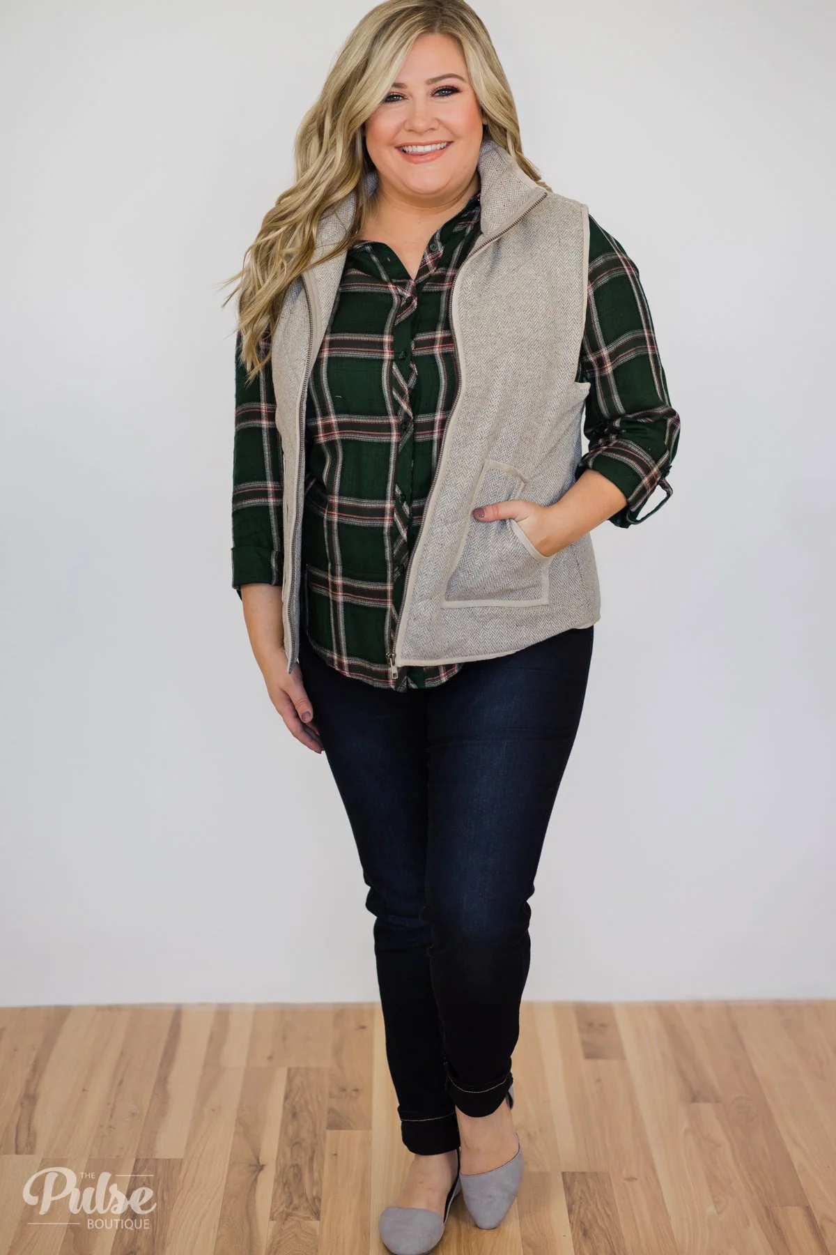 All Seasons Plaid Top- Hunter Green - Image 6