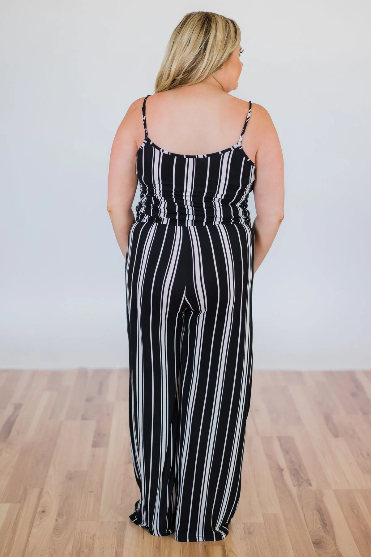 All Stripes On You Jumpsuit- Black - Image 8