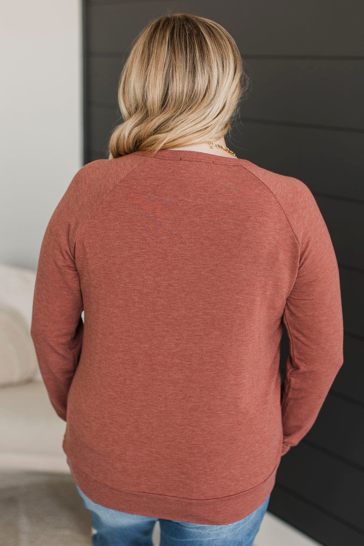 All That I Am Long Sleeve Top- Rust - Image 7