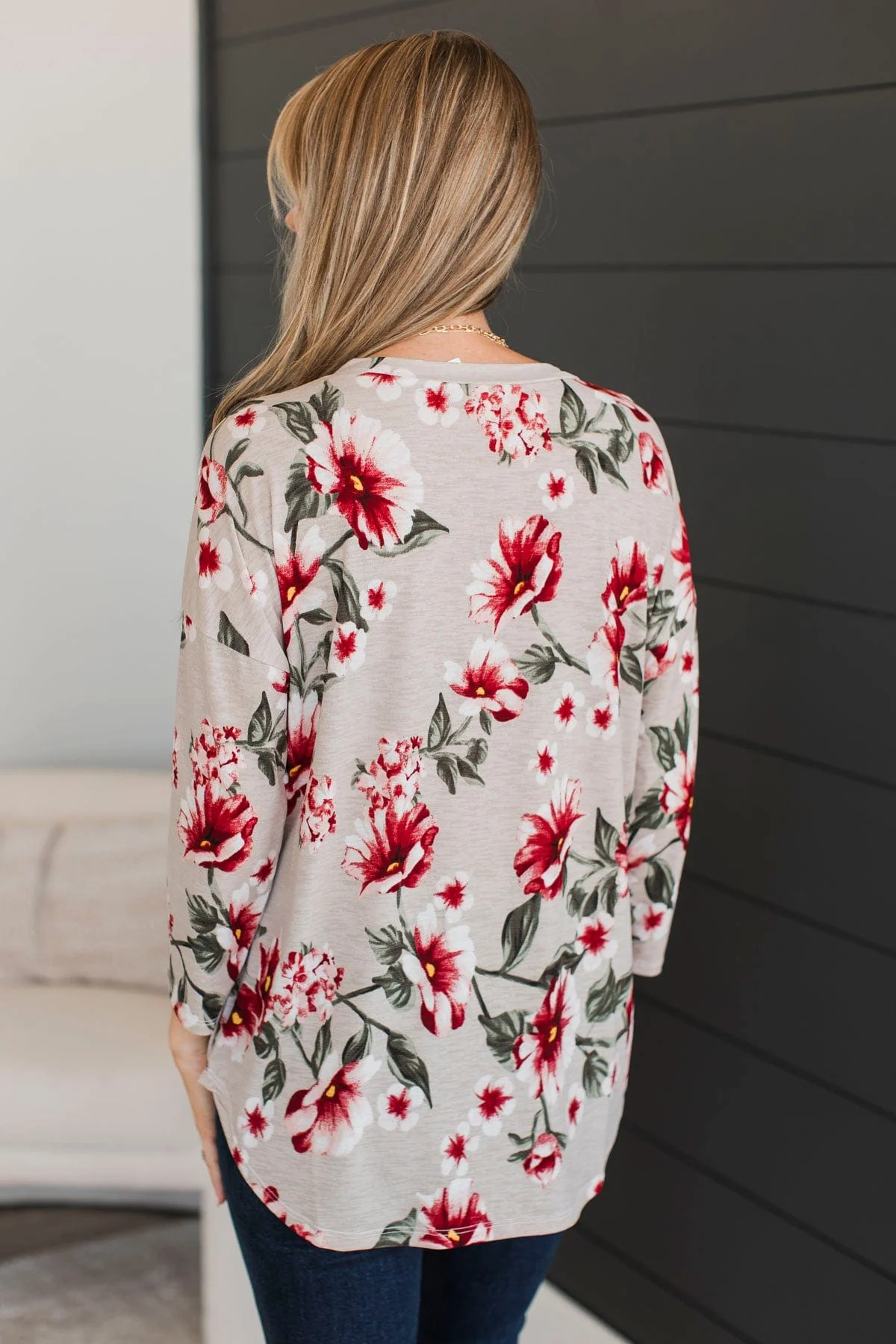 All That Remains Floral Top- Taupe & Olive - Image 7