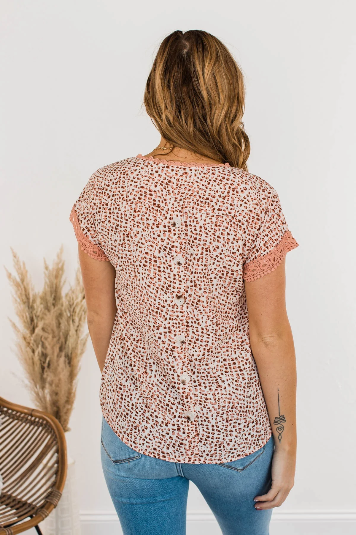 All That You Need Animal Print Blouse- Dusty Coral - Image 11