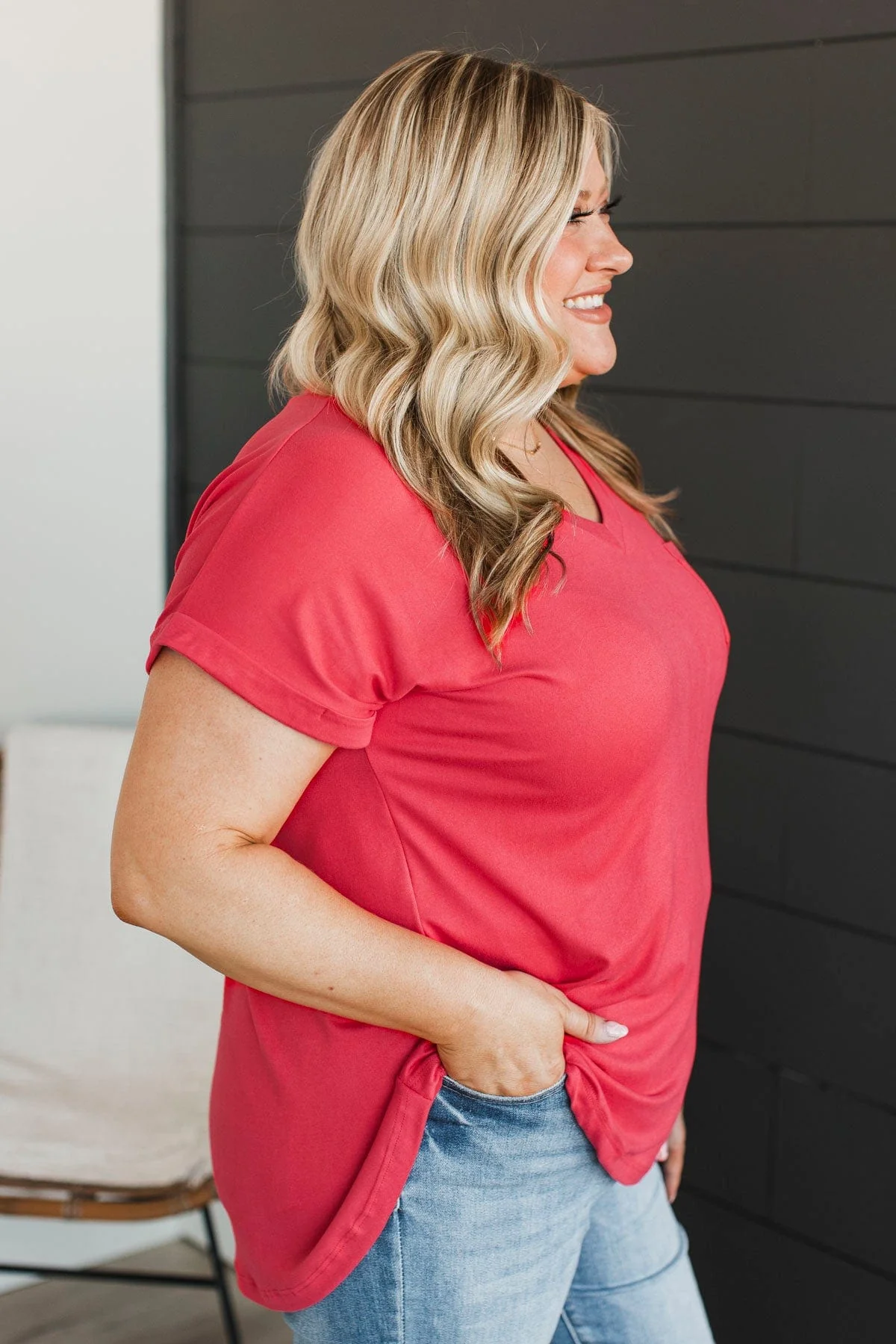 All The Best Short Sleeve Top- Dark Coral - Image 6