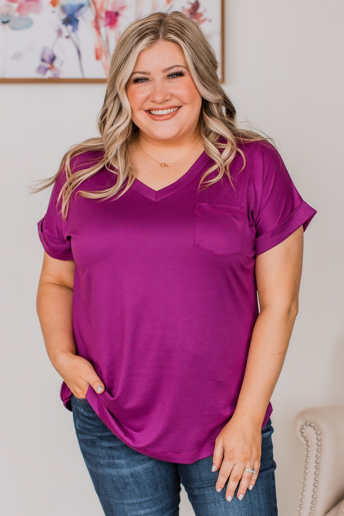 All The Best Short Sleeve Top- Magenta