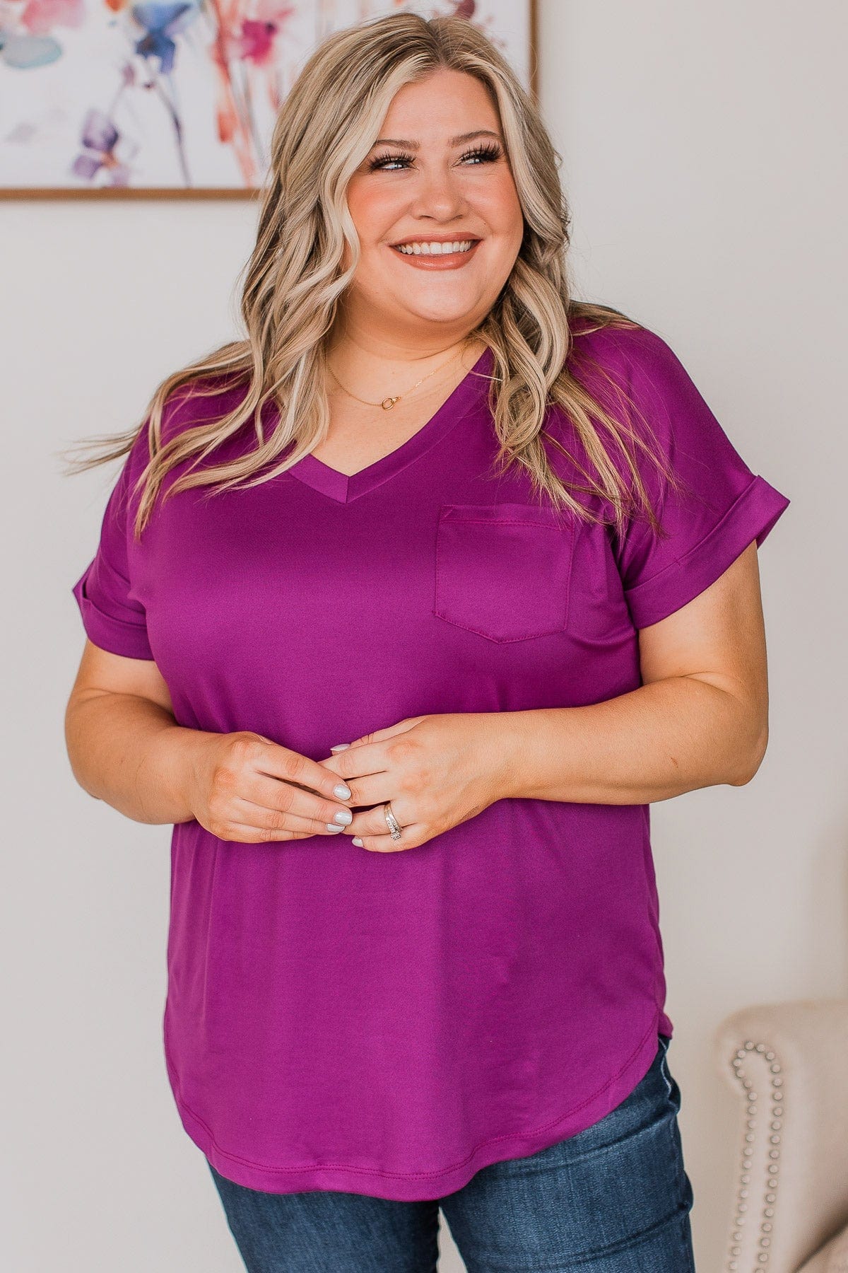 All The Best Short Sleeve Top- Magenta - Image 3