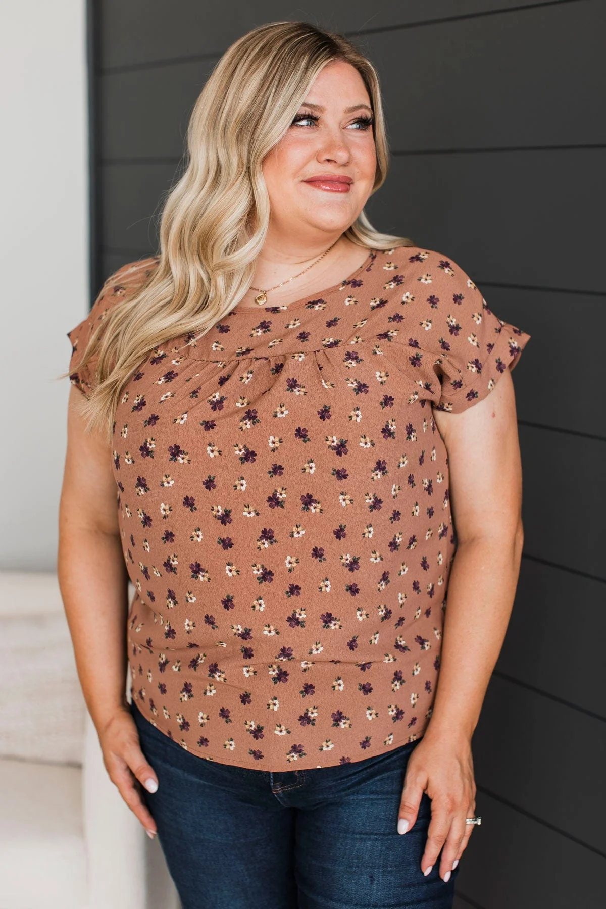 All The Best Ways Floral Top- Eggplant Floral - Image 3