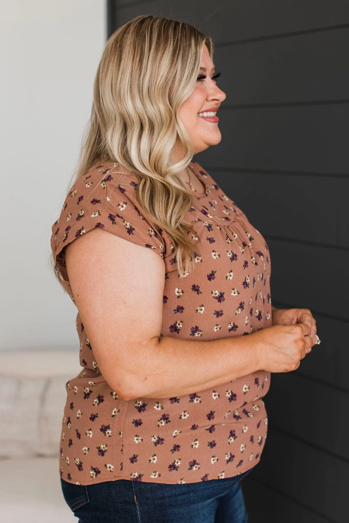 All The Best Ways Floral Top- Eggplant Floral - Image 5