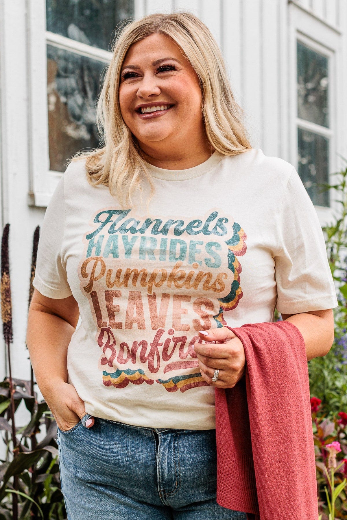 All The Fall Things Graphic Tee- Light Cream - Image 2
