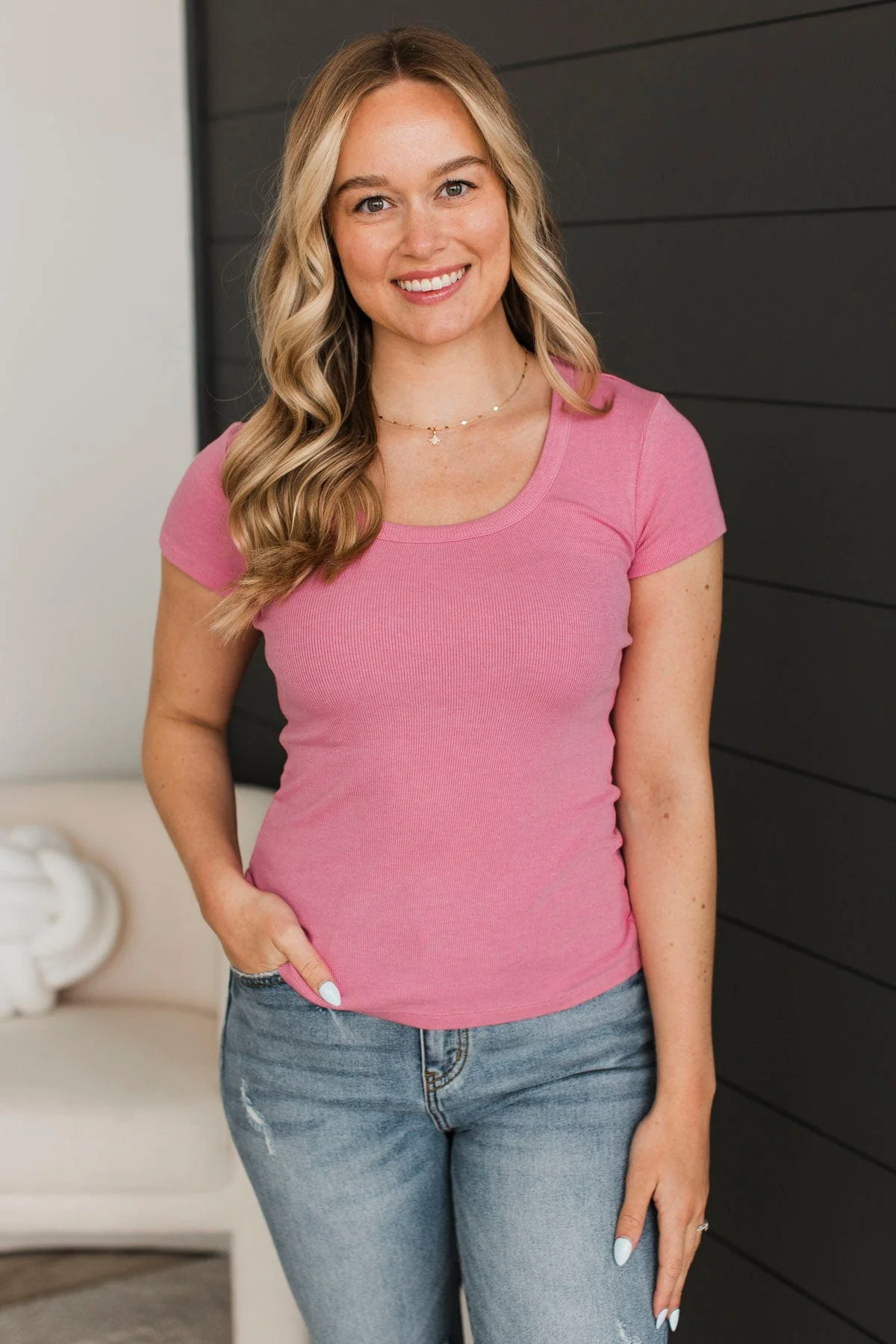 All The Potential Short Sleeve Top- Pink - Image 2