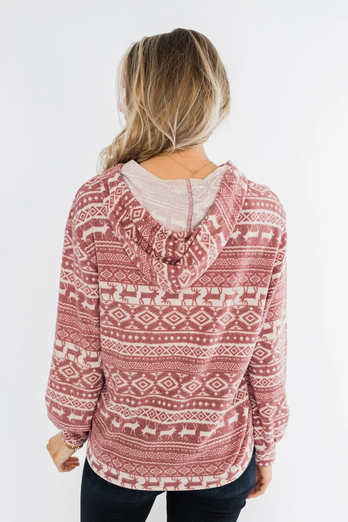 All The Reindeer Hoodie- Dusty Mauve - Image 11