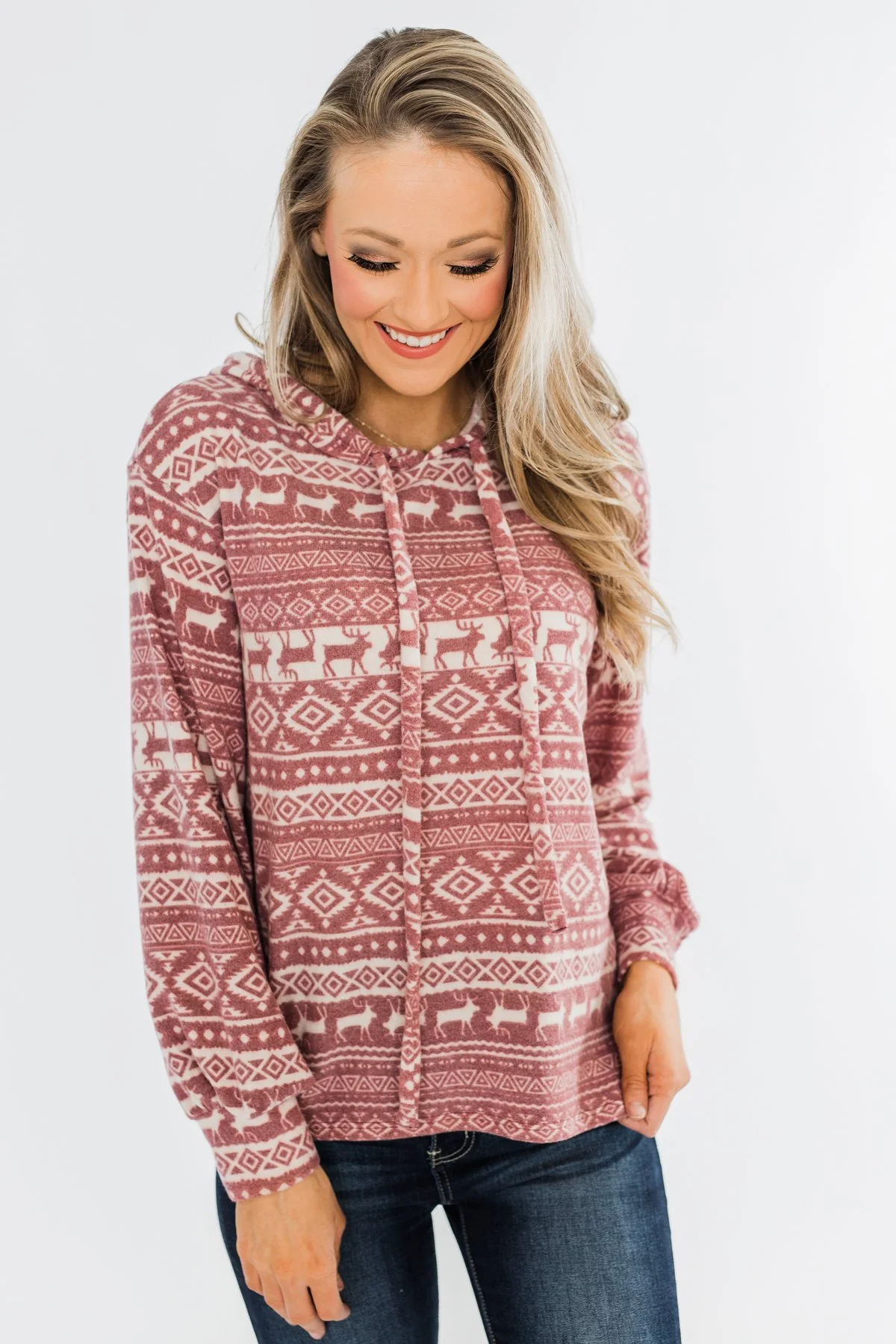 All The Reindeer Hoodie- Dusty Mauve - Image 5