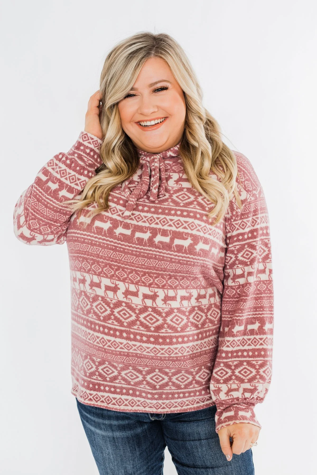 All The Reindeer Hoodie- Dusty Mauve - Image 6