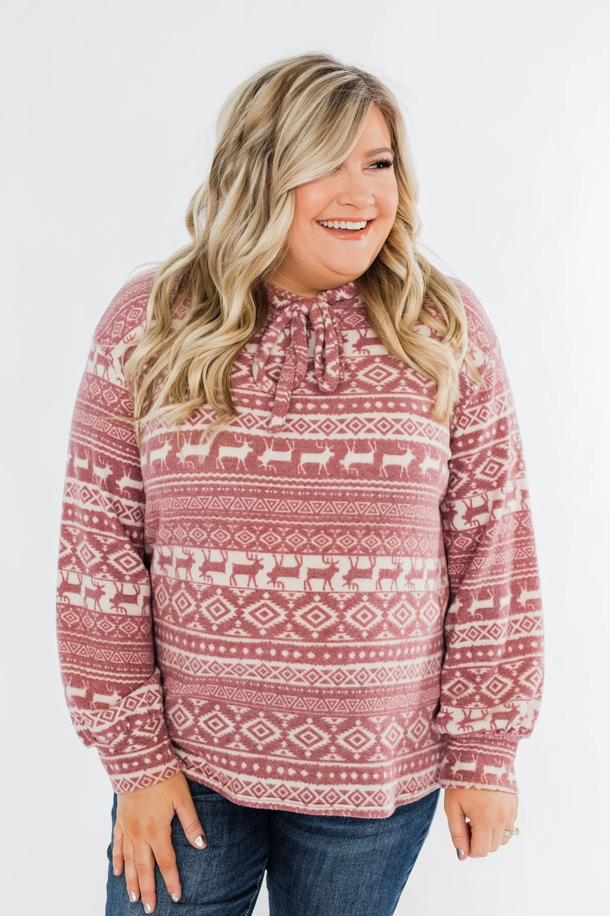 All The Reindeer Hoodie- Dusty Mauve - Image 8