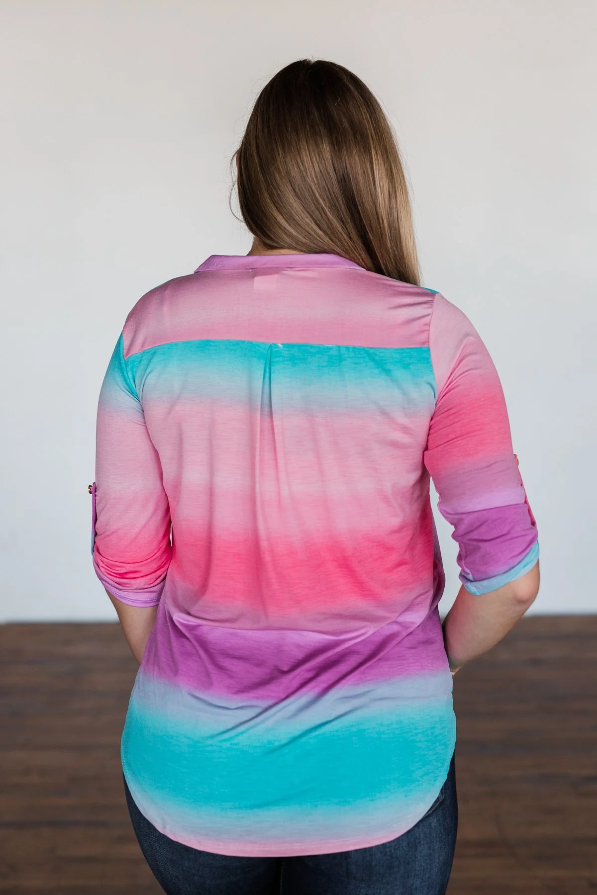 All This Love Color Block Top- Fuchsia, Mint, & Purple - Image 10