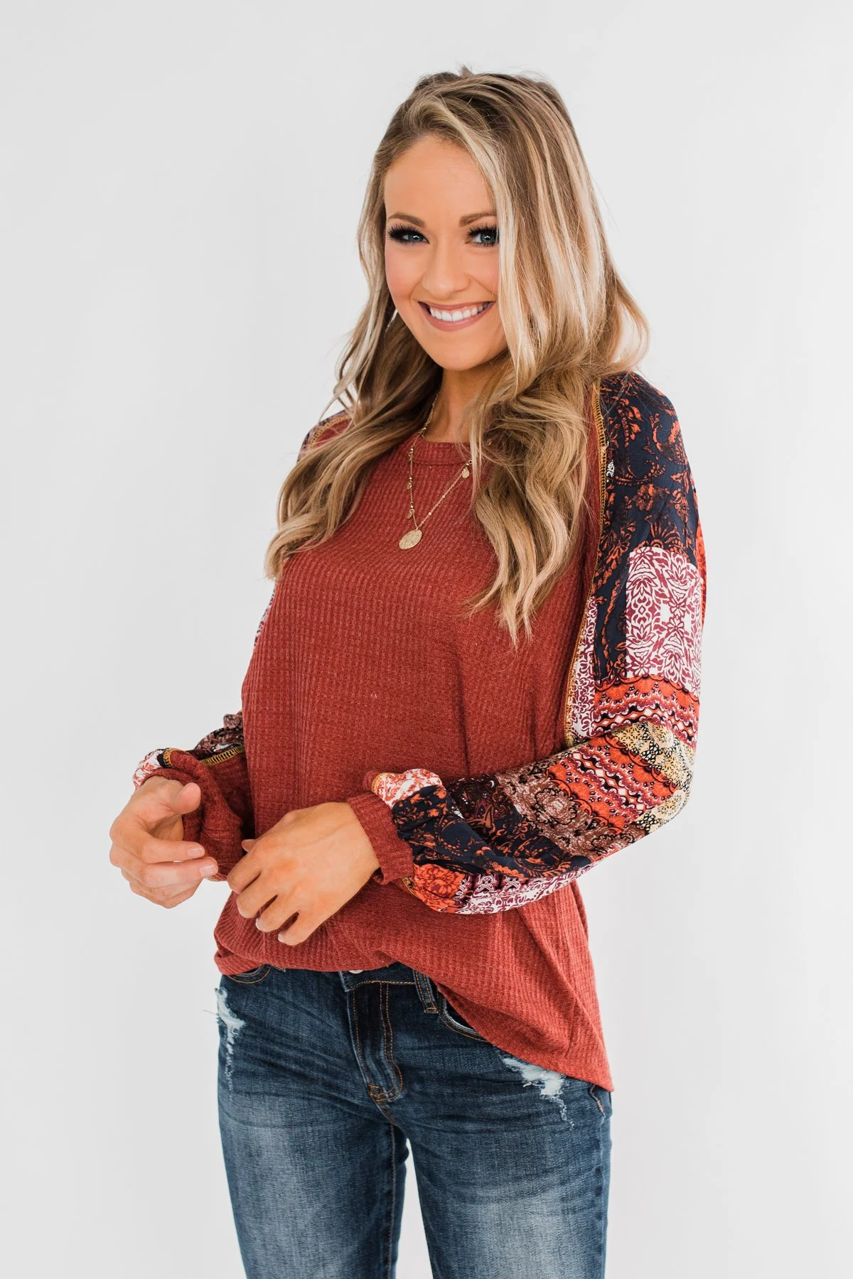All To Myself Long Sleeve Top- Rust - Image 6