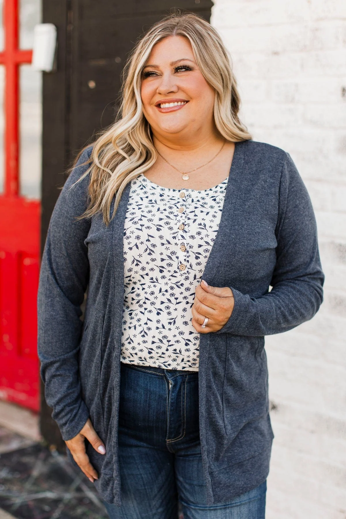 All To Ourselves Knit Cardigan- Navy - Image 5