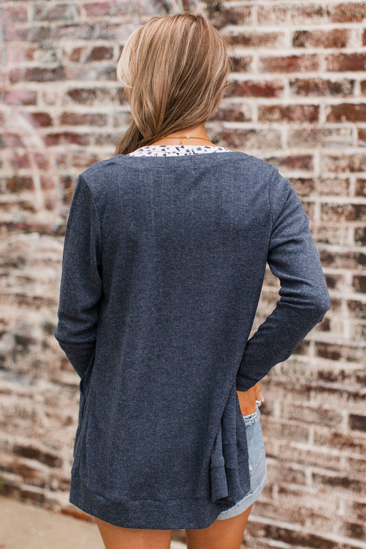 All To Ourselves Knit Cardigan- Navy - Image 8