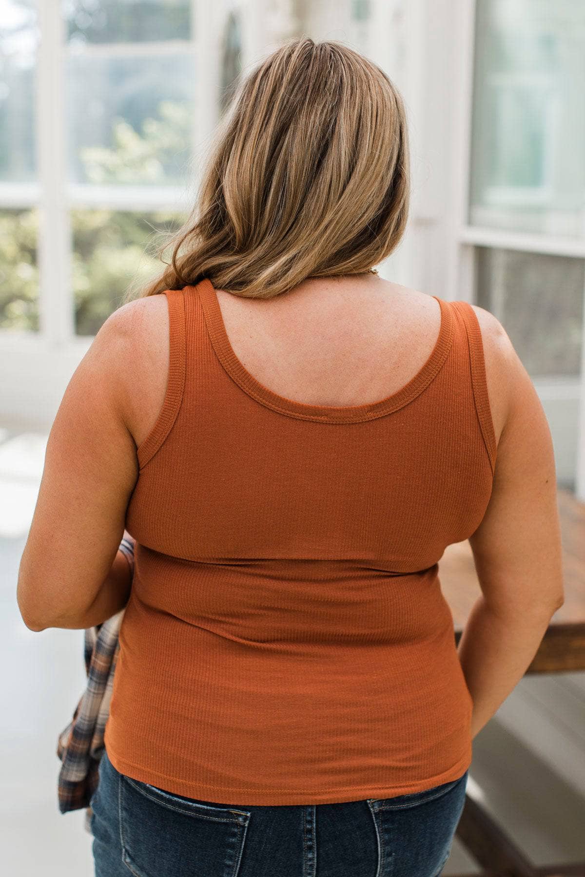 All Who Wander Henley Tank Top- Ginger - Image 7