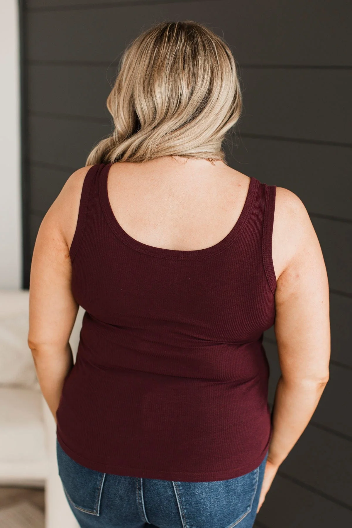 All Who Wander Henley Tank Top- Wine - Image 8