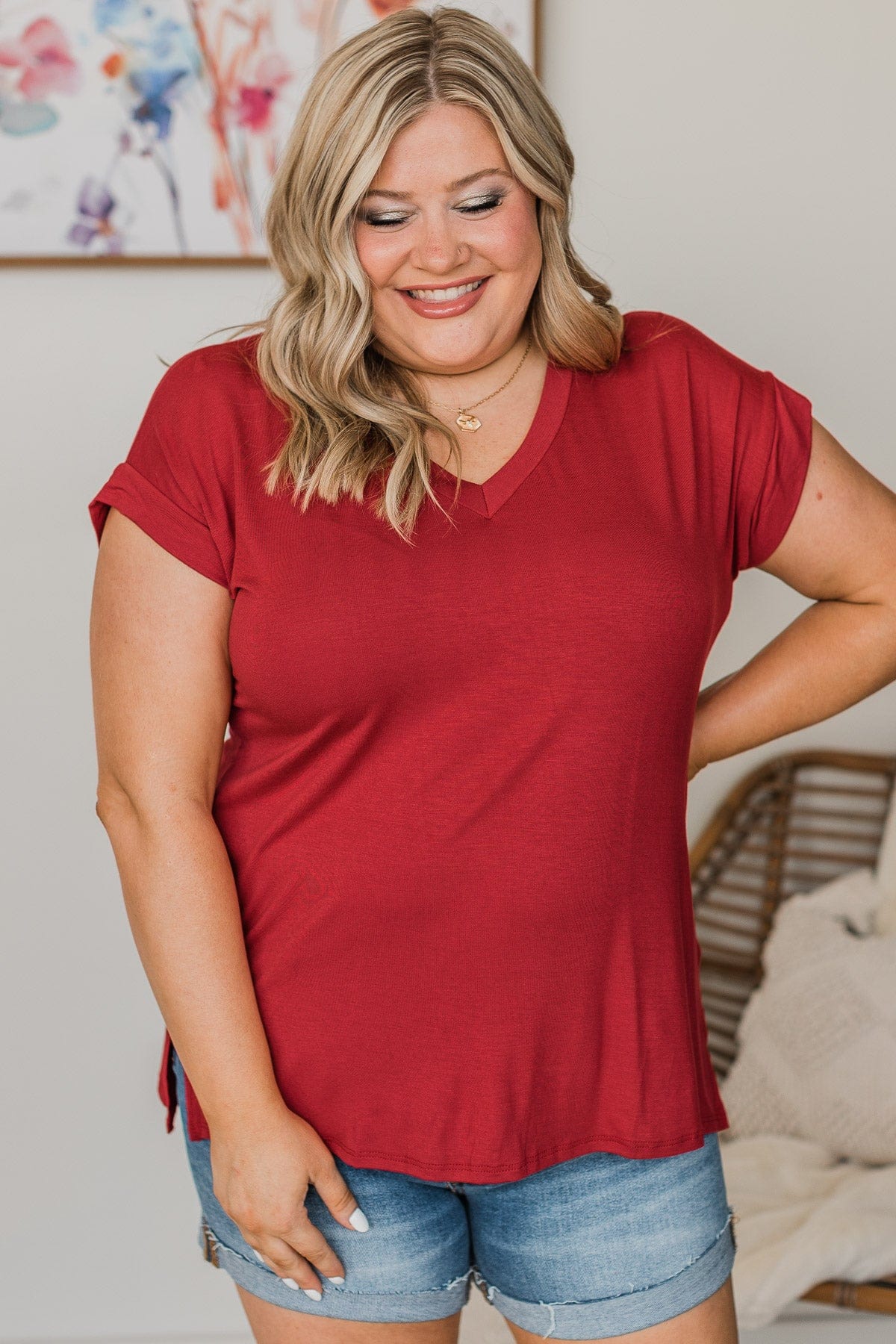 All Your Own Short Sleeve Top- Red - Image 2