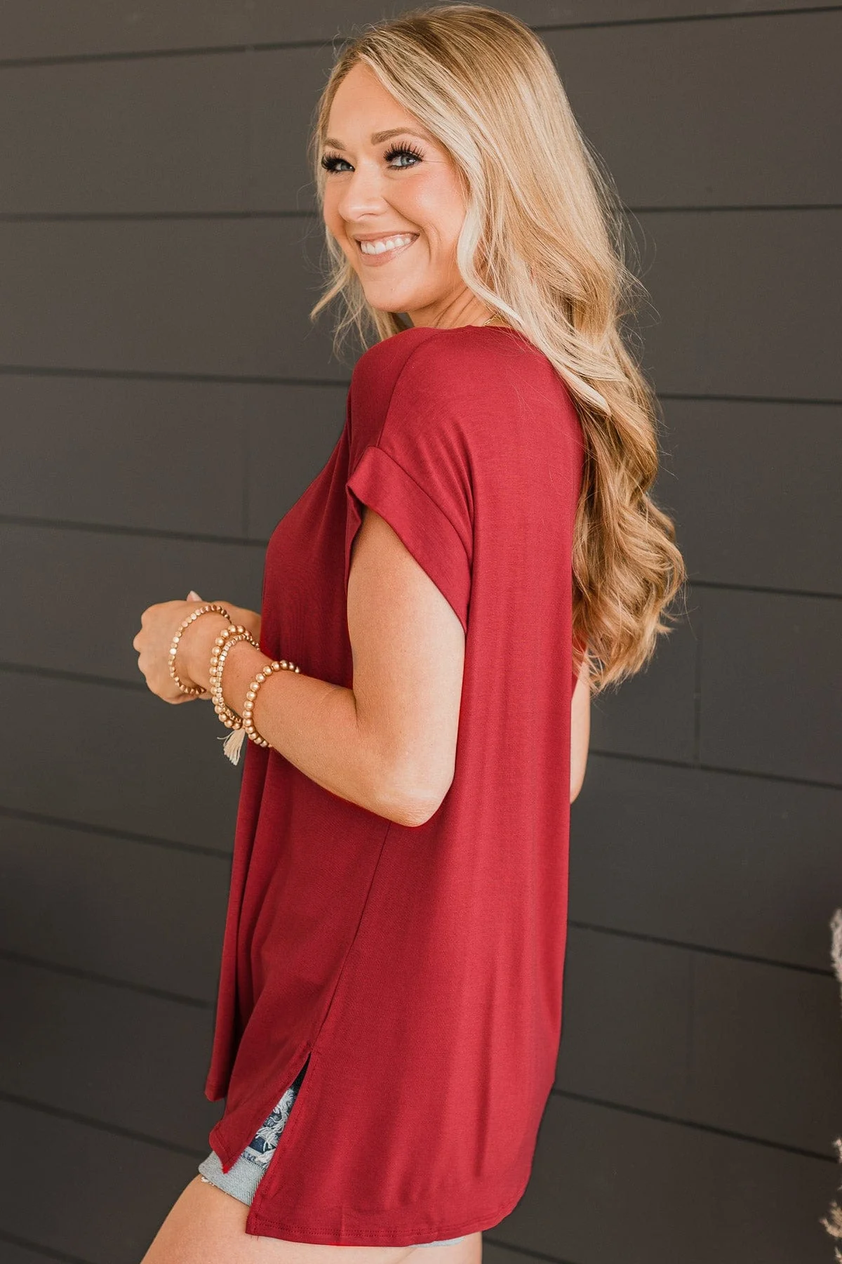 All Your Own Short Sleeve Top- Red - Image 5