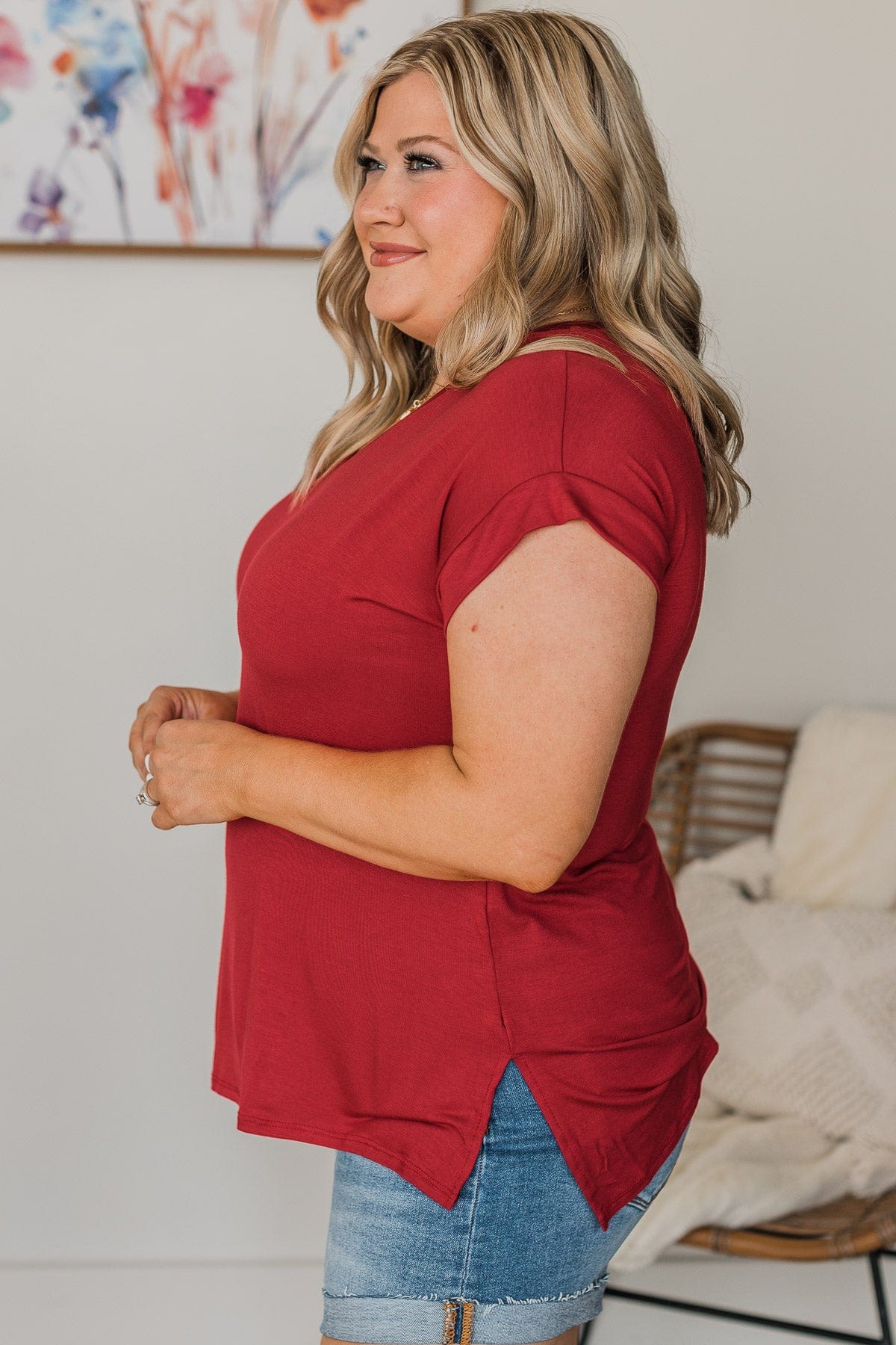 All Your Own Short Sleeve Top- Red - Image 6