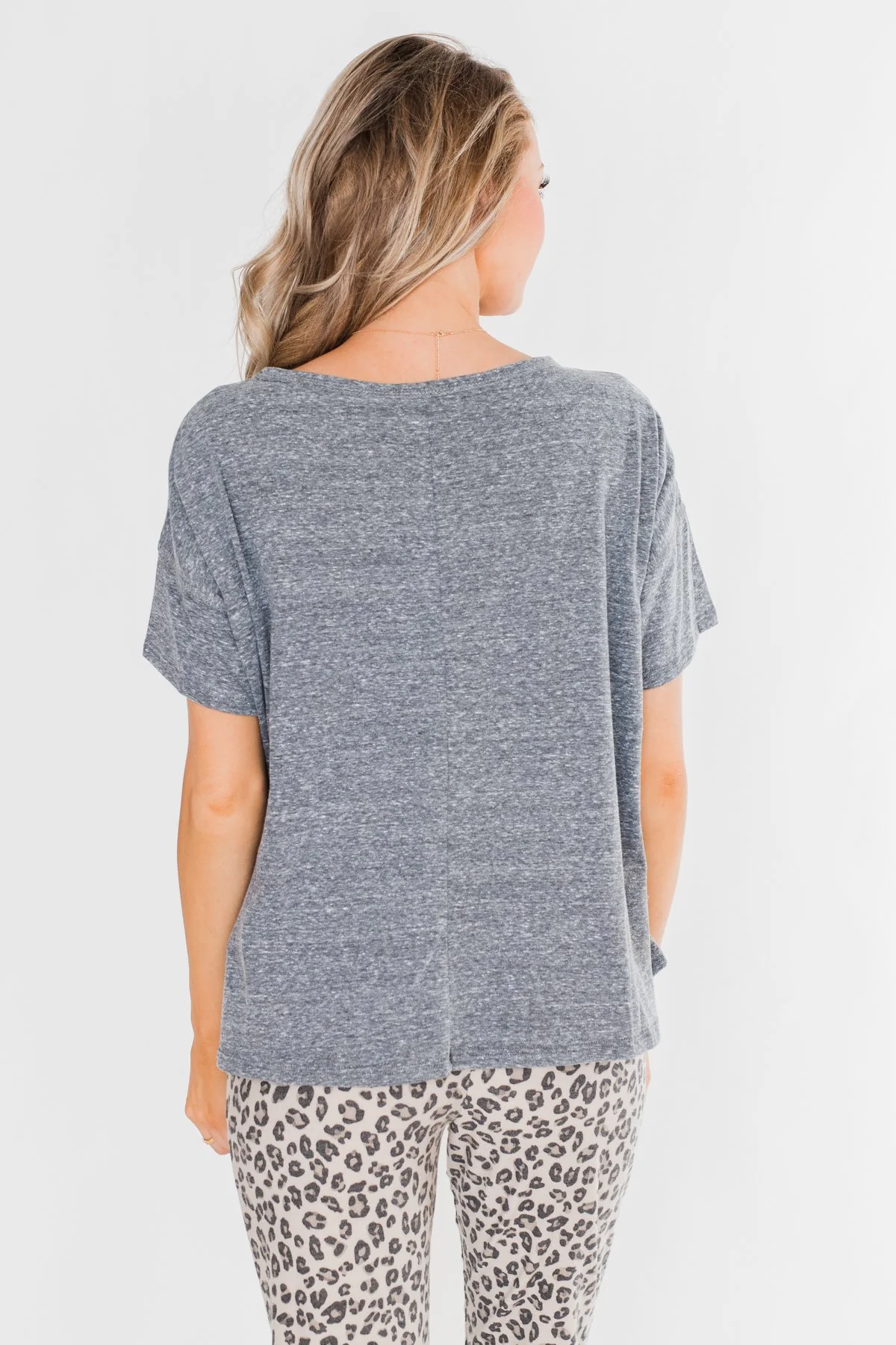"Allergic To Mornings" Graphic Tee-Gray - Image 10