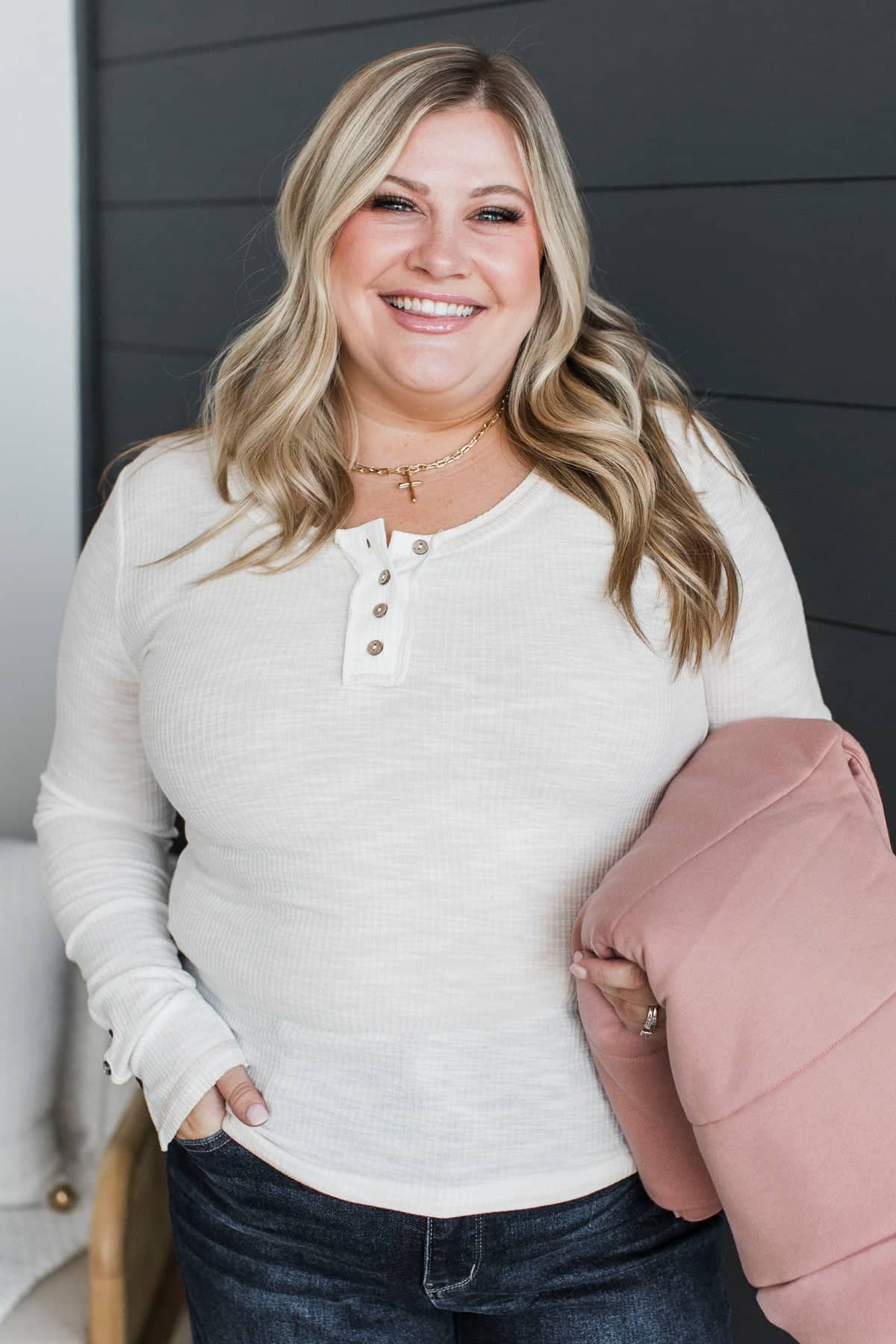 Alluring Love Long Sleeve Ribbed Top- White
